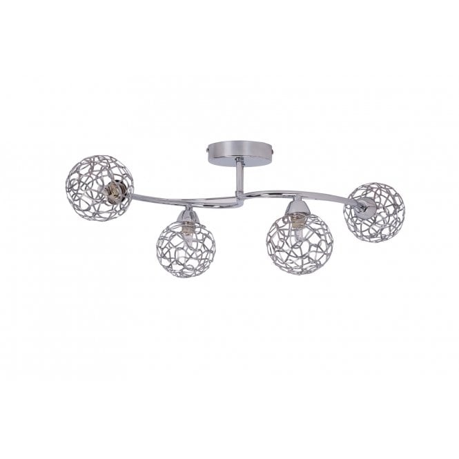 Magnalux Ronda 4 Light Polished Chrome with Mesh Ball Shade