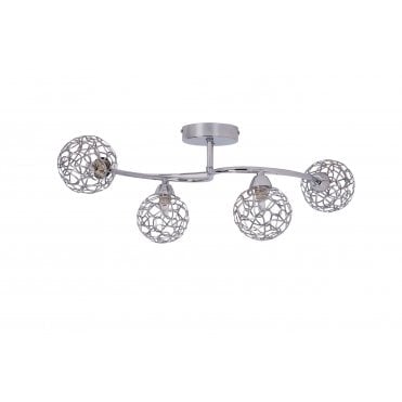 Ronda 4 Light Polished Chrome with Mesh Ball Shade