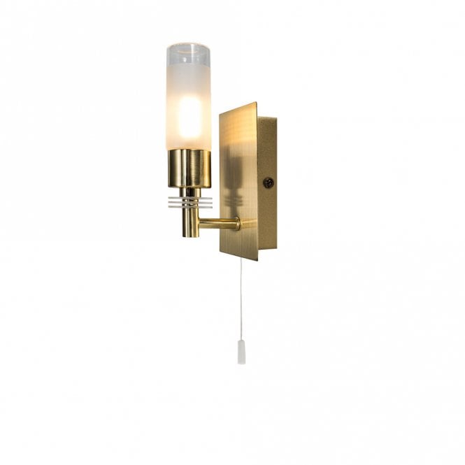 Magnalux Saturn 1 Light Bathroom Wall Light Satin Brass