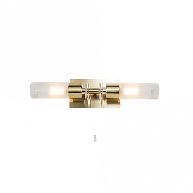 Magnalux Saturn 2 Light Bathroom Wall Light Satin Brass