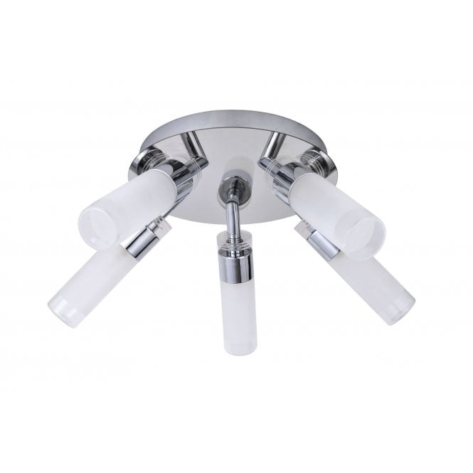 Magnalux Saturn 5 Light Bathroom Ceiling Light Polished Chrome