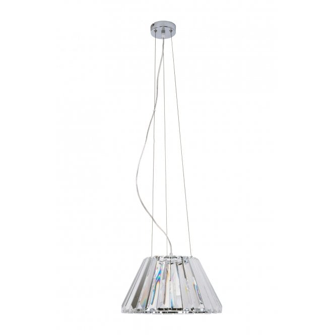 Magnalux Senza 1 Light Polished Chrome Crystal Pendant