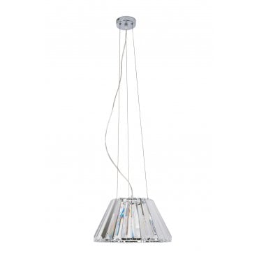Senza 1 Light Polished Chrome Crystal Pendant