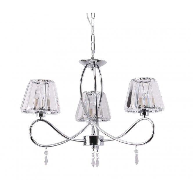 Magnalux Senza 3 Light Polished Chrome with Crystal Shades