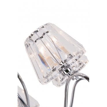 Senza 5 Light Polished Chrome with Crystal Shades