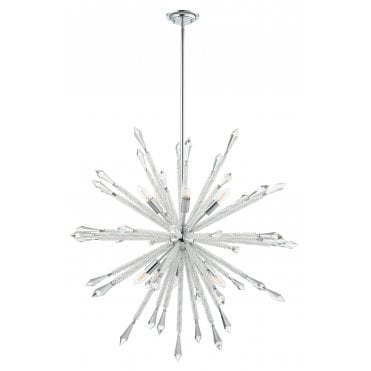 Solaris 10 Light Large Crystal Starburst Pendant