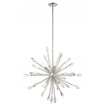 Solaris 8 Light Medium Crystal Starburst Pendant