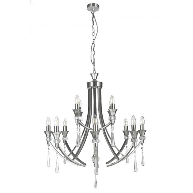 Magnalux Sophia 12 Light Crystal Ceiling Light Satin Chrome