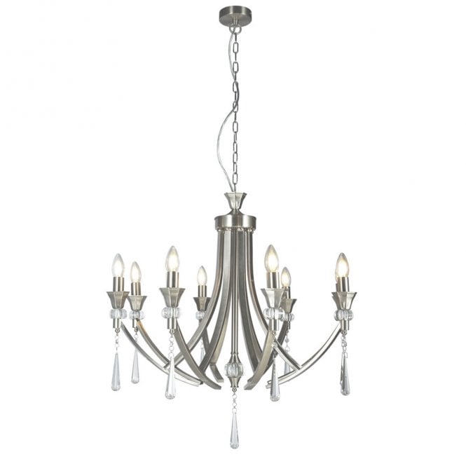 Magnalux Sophia 8 Light Crystal Ceiling Light Satin Chrome