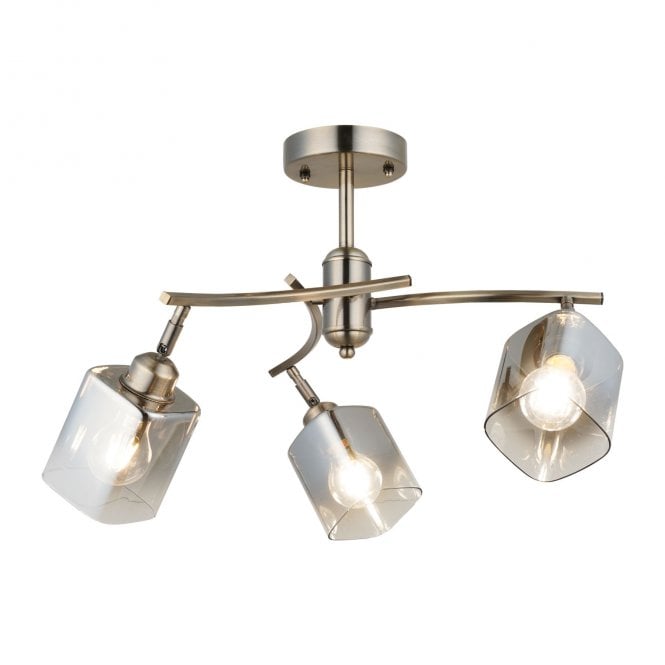 Magnalux Taylor 3 Light Antique Brass Semi Flush