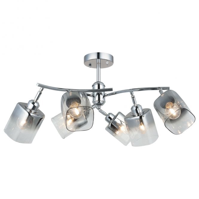 Magnalux Taylor 6 Light Polished Chrome Semi Flush