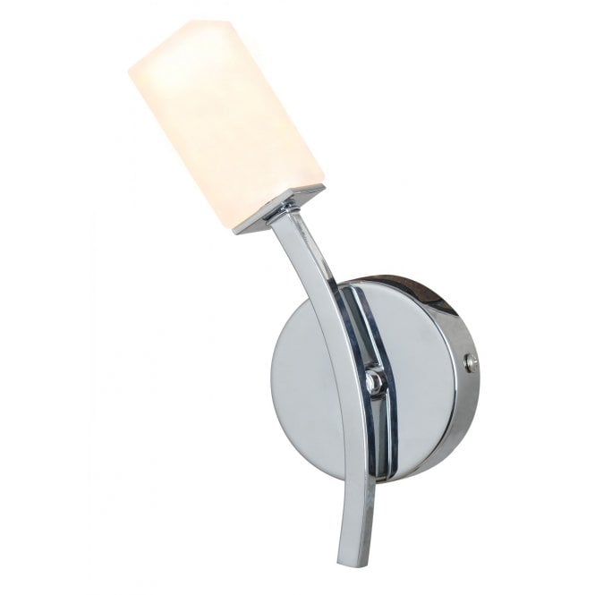 Magnalux Topaz 1 Light Polished Chrome Wall Light c/w Square Glass