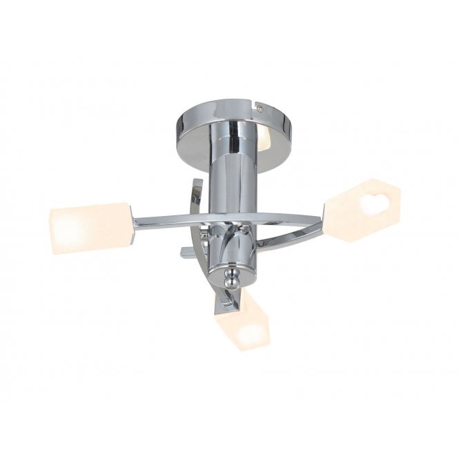 Magnalux Topaz 3 Light Polished Chrome c/w Square Glass