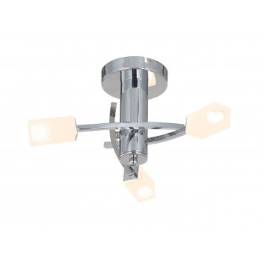 Topaz 3 Light Polished Chrome c/w Square Glass