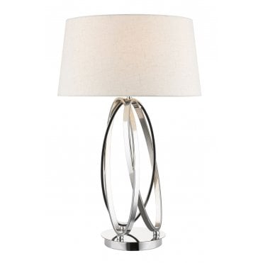 Trinity Table Lamp Polished Chrome c/w Shade
