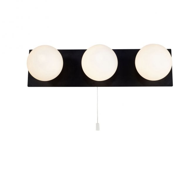 Magnalux Vanity 3 Light Matt Black with Opal Ball