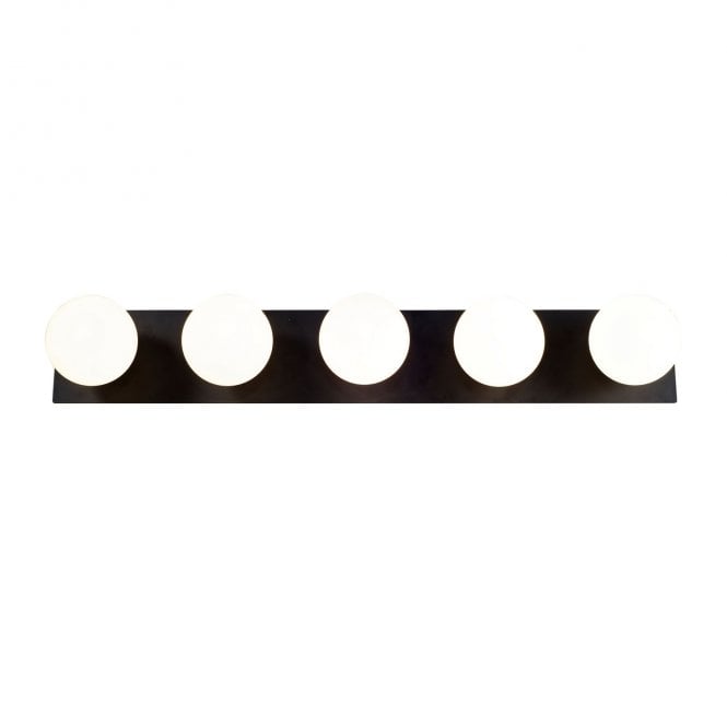 Magnalux Vanity 5 Light Matt Black with Opal Ball