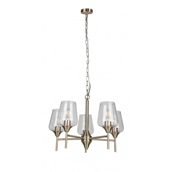 Magnalux Vino 5 Light Antique Brass Ceiling Light