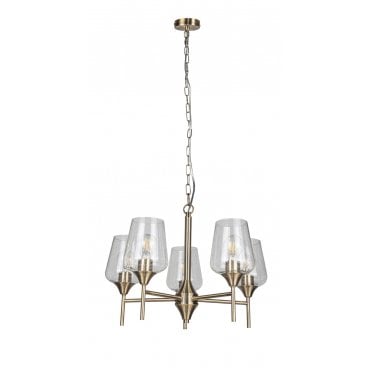 Vino 5 Light Antique Brass Ceiling Light