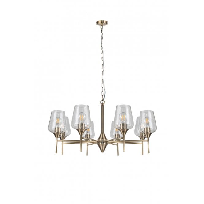 Magnalux Vino 8 Light Antique Brass Ceiling Light