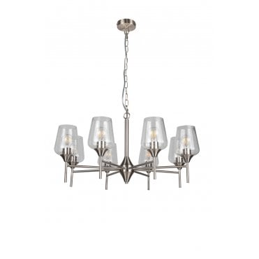Vino 8 Light Satin Chrome Ceiling Light
