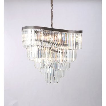 Waverly 16 Light Crystal Pendant Brushed Black Chrome