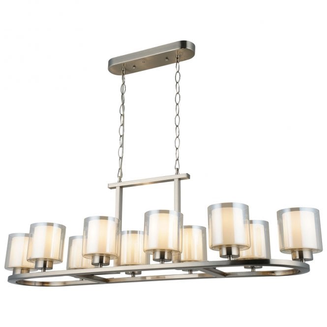Magnalux Yara 10 Light Satin Chrome Long Pendant
