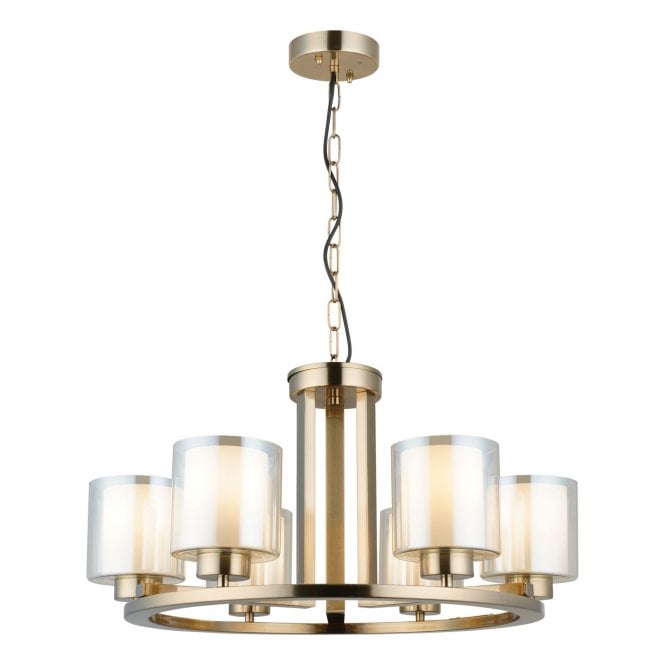 Magnalux Yara 6 Light Antique Brass Pendant