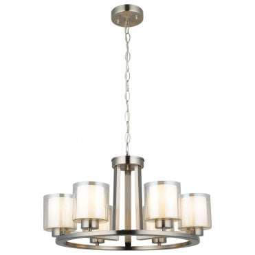 Yara 6 Light Satin Chrome Pendant