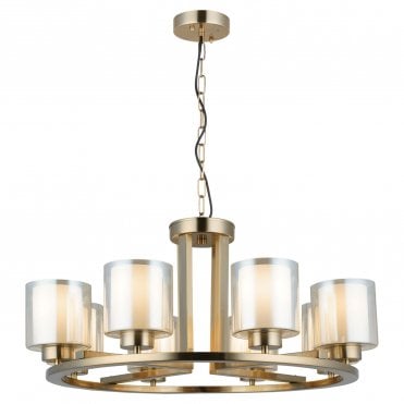 Yara 8 Light Antique Brass Pendant