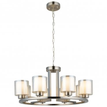 Yara 8 Light Satin Chrome Pendant
