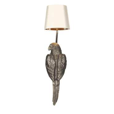 Parrot 1 Light Wall Light Left Bronze With Pannacotta/Bronze Satin Shade