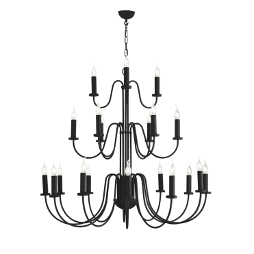 Pigalle 21 light Chandelier shown in Black