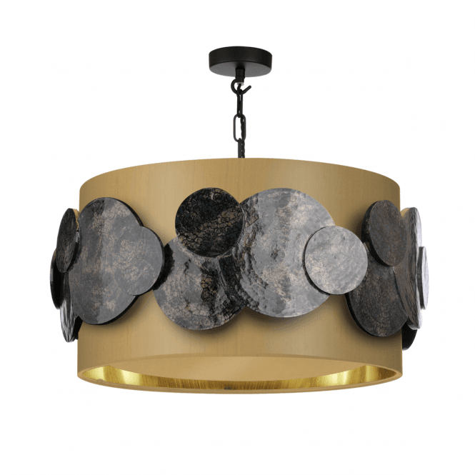 Planet 4 Light  Shaded Pendant With Bespoke shade and Baffle