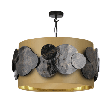 Planet 4 Light  Shaded Pendant With Bespoke shade and Baffle