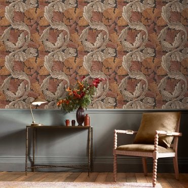 William Morris at Home Acanthus Burnt Orange  Wallpaper 124224