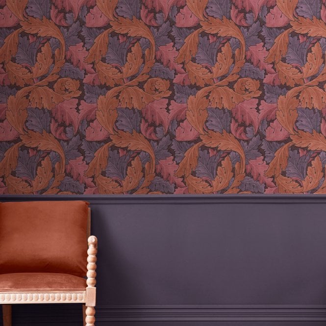 William Morris at Home  Acanthus Plum Wallpaper 124223