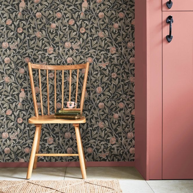 William Morris at Home  Bird & Pomegranate Charcoal  Wallpaper 124258