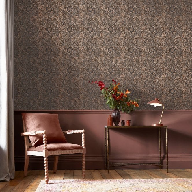 William Morris at Home  Marigold Fibrous Charcoal   Wallpaper 124254