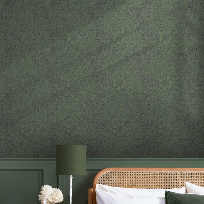 William Morris at Home  Marigold Fibrous Green  Wallpaper 124255