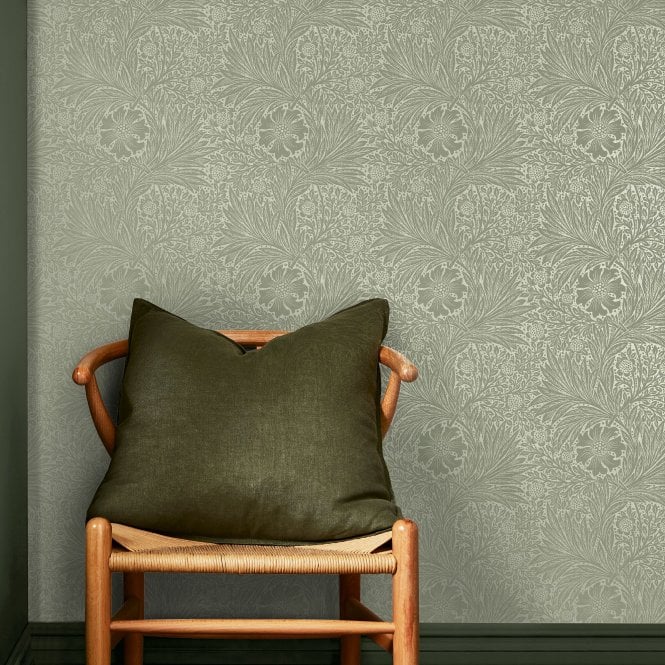 William Morris at Home  Marigold Fibrous Sage   Wallpaper 124256