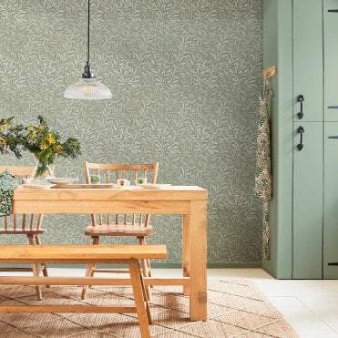 William Morris at Home Willow Bough Sage  Wallpaper 124248
