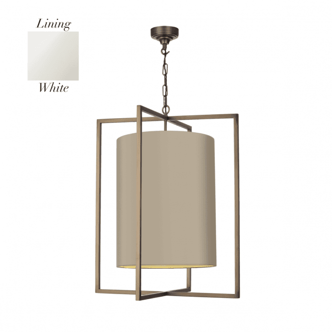 Windsor 3 Light Pendant Antique Brass With Bespoke Shade