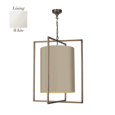 Windsor 3 Light Pendant Antique Brass With Bespoke Shade